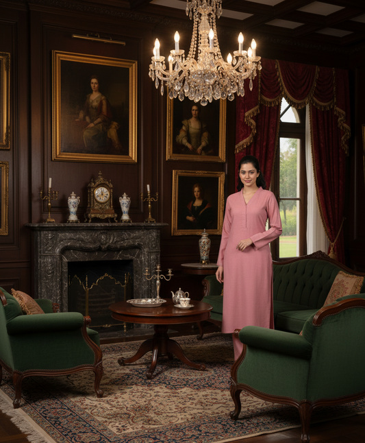 Salmon Pink Karandi Dress