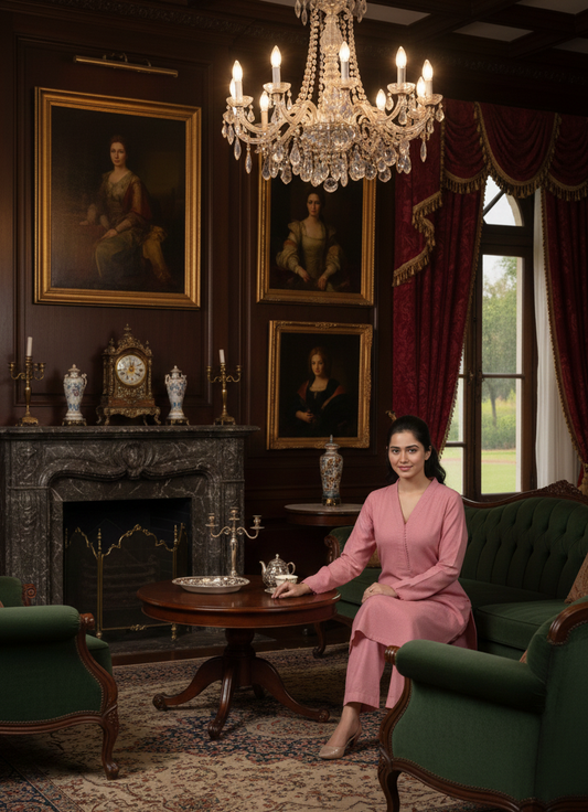 Salmon Pink Karandi Dress