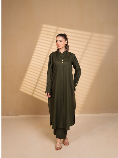 Deep Olive Green Suit