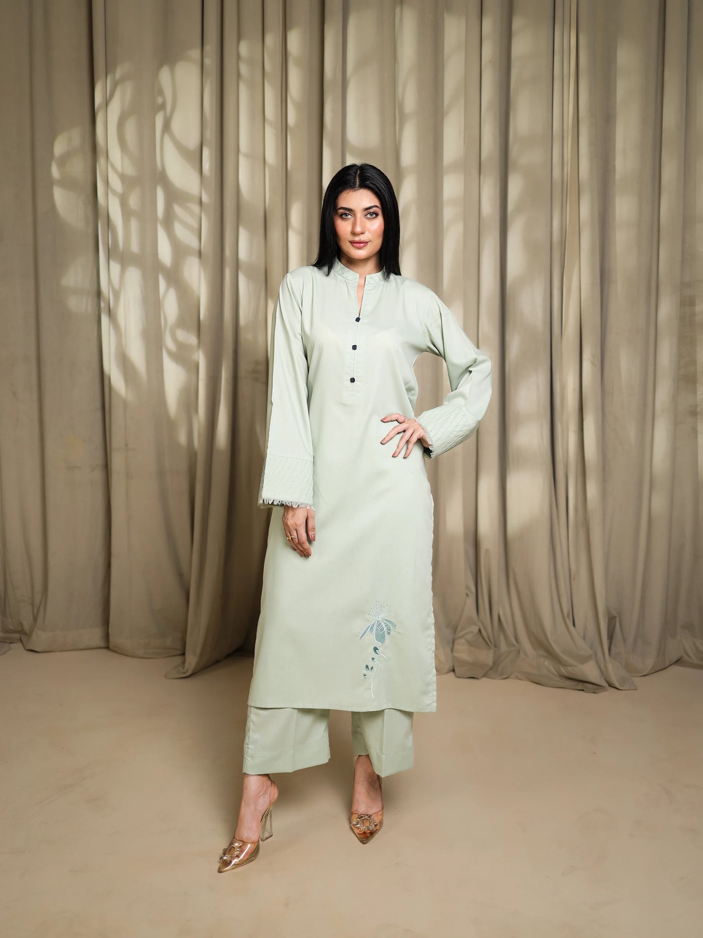 Mint Green Embroidered Dress