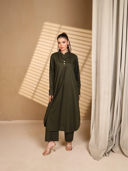 Deep Olive Green Suit