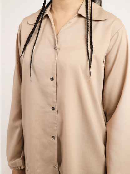 Beige Embroidered Co-Ord Set