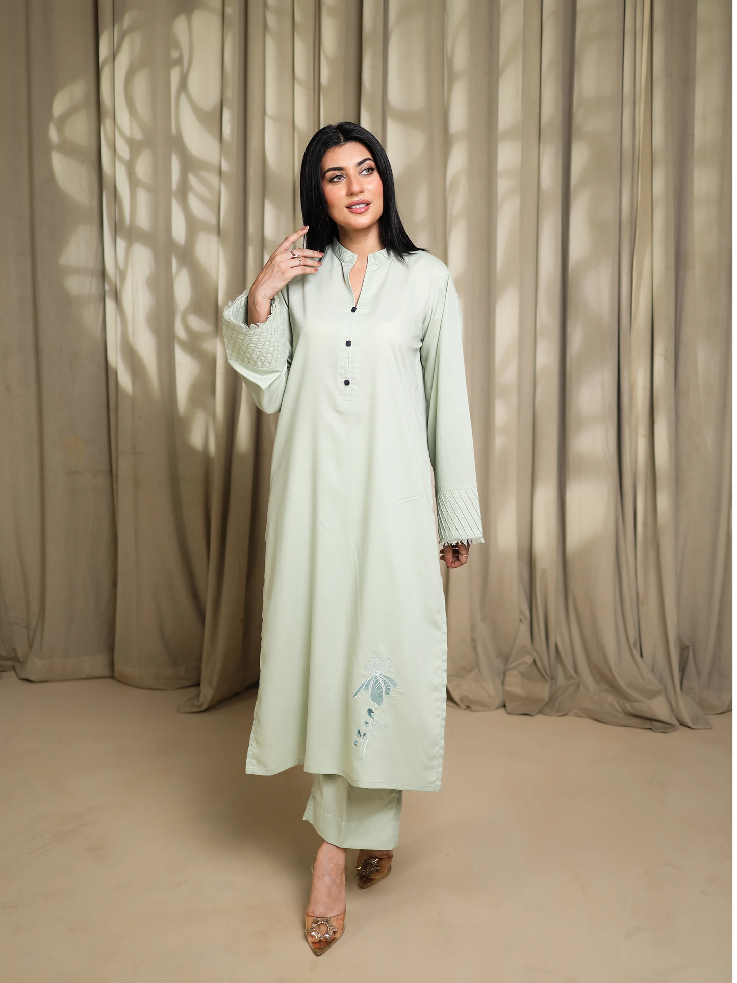 Mint Green Embroidered Dress