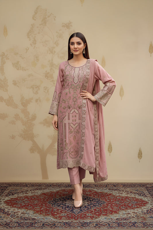 3 Piece - Blush Pink Raw Silk Suit
