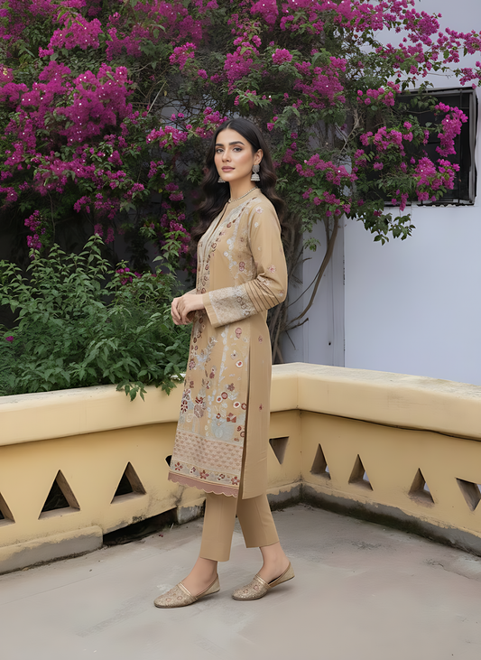 3 Piece - Beige Raw Silk Suit