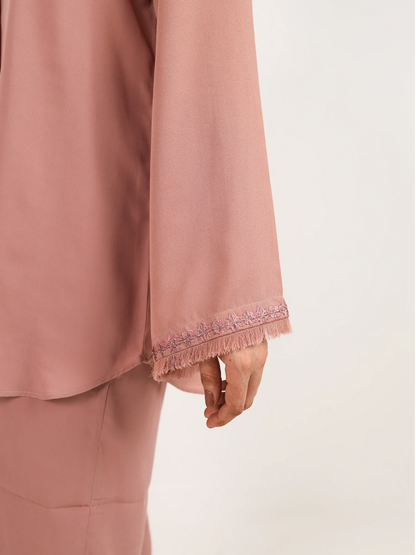 Tea Pink Crepe Embroidered Co-Ord Set